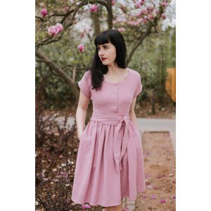 Mušelínové šaty Olivie propínací růžové Velikost: XL