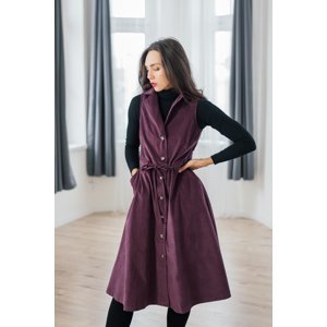 Manšestrové vestové šaty Madlen lilkově fialové Velikost: S