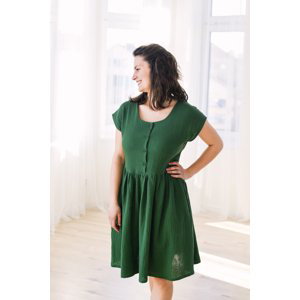 Mušelínové šaty Olivie propínací zelené Velikost: L