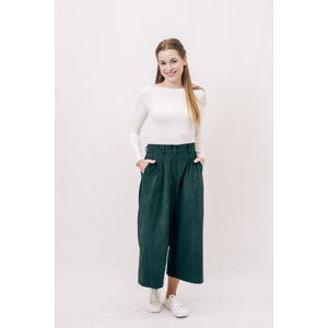 Manšestrové culottes Michele tmavě zelené Velikost: XS