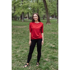 Balonové tričko Zina s 3/4 rukávem tmavě červené Velikost: M/L