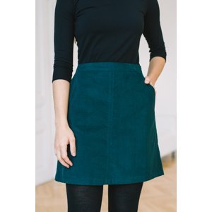 Manšestrová sukně Nora tmavě zelená Velikost: XL