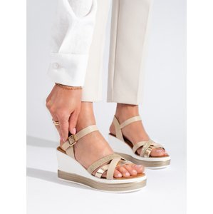 Trendy  sandály hnědé dámské na klínku