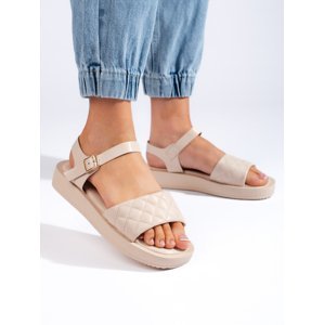 Komfortní dámské hnědé  sandály platforma