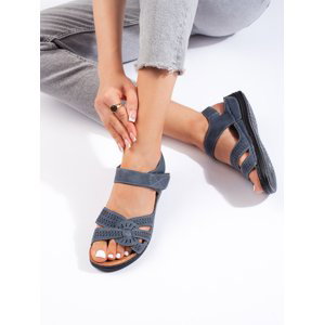 Trendy  sandály dámské modré na klínku