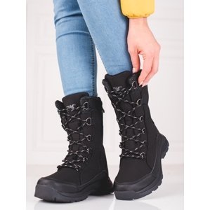 Designové  trekingové boty černé dámské bez podpatku