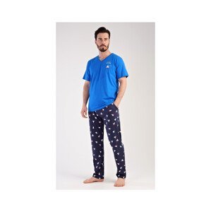 Pánské pyžamo dlouhé Vienetta Secret Loďka modré
