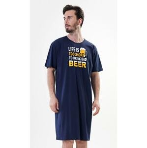 Pánská noční košile s krátkým rukávem Vienetta Secret Life is beer