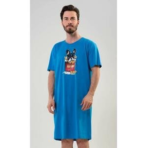 Pánská noční košile Vienetta Secret Bulldog modrá