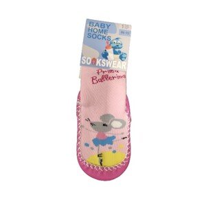 BOTIČKY dětské barevné ponožky s gumovou podrážkou TRENDY SOCKS 74-80 růžová