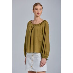 KOŠILE GANT D1. VOLUMINOUS SLEEVE BLOUSE zelená 36