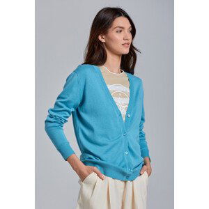 SVETR GANT LIGHT COTTON VNECK CARDIGAN modrá XS