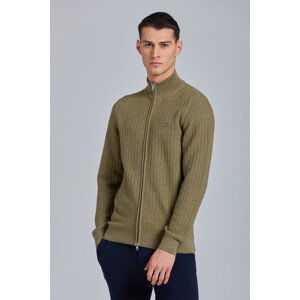 SVETR GANT D1. COTTON TEXTURE FULLZIP zelená XXL