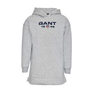 ŠATY GANT D1. GANT RETRO SHIELD HOODIE DRESS šedá 170