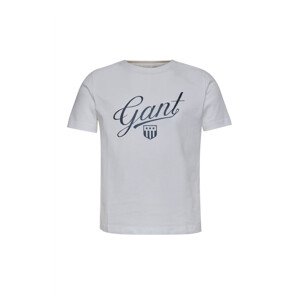 TRIČKO GANT D1. SCRIPT SHIELD SS T-SHIRT bílá 110/116