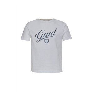 TRIČKO GANT D1. SCRIPT SHIELD SS T-SHIRT bílá 92