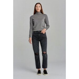 DŽÍNY GANT D1. STRAIGHT HW CROPPED JEANS černá 28