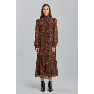 ŠATY GANT D2. PAISLEY BOW DRESS hnědá 34