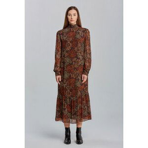 ŠATY GANT D2. PAISLEY BOW DRESS hnědá 36