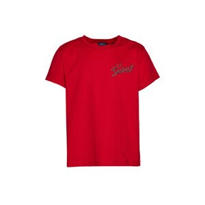 TRIČKO GANT D1. GANT ROPE SCRIPT SS T-SHIRT červená 98/104