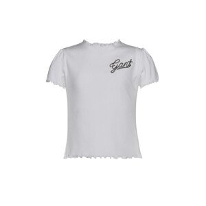 TRIČKO GANT D1. GANT ROPE SCRIPT RIB T-SHIRT bílá 98/104