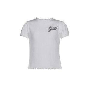 TRIČKO GANT D1. GANT ROPE SCRIPT RIB T-SHIRT bílá 92