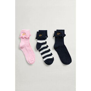 PONOŽKY GANT D1. GANT ROPE LOGO SOCKS 3-PACK modrá 19/21