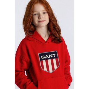 MIKINA GANT D1. RETRO SHIELD HOODIE červená 122/128