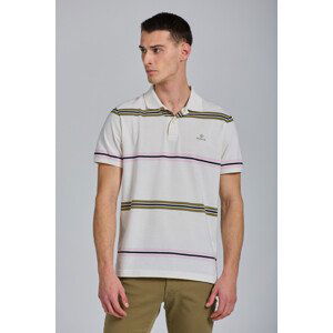 POLOKOŠILE GANT D2. NARROW STRIPE PIQUE SS RUGGER bílá XL