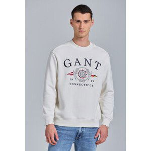 MIKINA GANT D1. RW C-NECK SWEAT bílá M