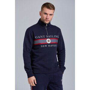 MIKINA GANT D1. GANT SAILING HALF ZIP SWEAT modrá M