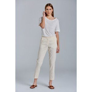 KALHOTY GANT D2. STRETCH LINEN TAPERED PANTS bílá 34