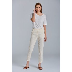 KALHOTY GANT D2. STRETCH LINEN TAPERED PANTS bílá 36