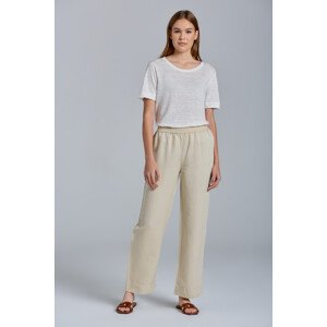 KALHOTY GANT D2. LINEN VISCOSE PULL-ON PANTS bílá 42