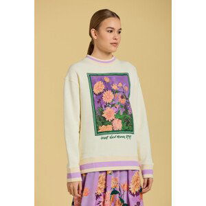 MIKINA GANT D2. DAHILA PRINT C-NECK SWEAT bílá M