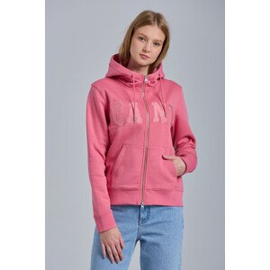 MIKINA GANT D2. GANT LOGO ZIP HOODIE růžová XS