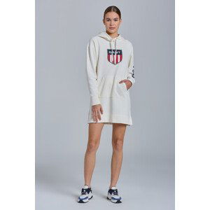 ŠATY GANT D1. RETRO SHIELD HOODIE DRESS bílá S