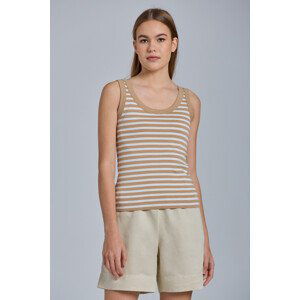 TOP GANT D1. STRIPED 1X1 RIB TANK TOP hnědá XXL