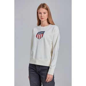 MIKINA GANT D1. RETRO SHIELD C-NECK SWEAT bílá XXL