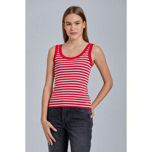 TOP GANT D1. STRIPED 1X1 RIB TANK TOP červená M