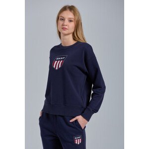 MIKINA GANT D1. RETRO SHIELD C-NECK SWEAT modrá S