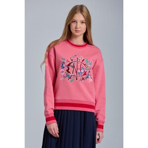 MIKINA GANT D2. FLORAL MONOGRAM C-NECK SWEAT růžová L