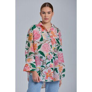 KOŠILE GANT D2. OS DAHLIA PRINT COT SILK SHIRT bílá 32