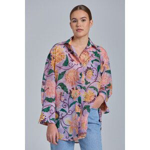 KOŠILE GANT D2. OS DAHLIA PRINT COT SILK SHIRT fialová 36