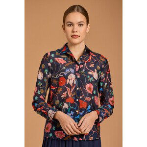 KOŠILE GANT D2. REG WILD FLORAL COT SILK SHIRT modrá 32