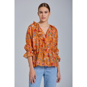 KOŠILE GANT D2. WILD FLORAL FLOUNCE BLOUSE oranžová 34