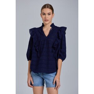 TOP GANT D2. BRODERIE ANGLAISE TOP modrá 34