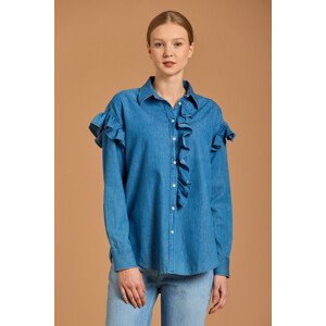 KOŠILE GANT D1. INDIGO FLOUNCE SHIRT modrá 36