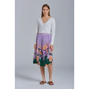 SUKNĚ GANT D2. DAHLIA PLEATED SILK SKIRT fialová 38