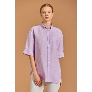 KOŠILE GANT D2. REL SS LINEN CHAMBRAY SHIRT fialová 34